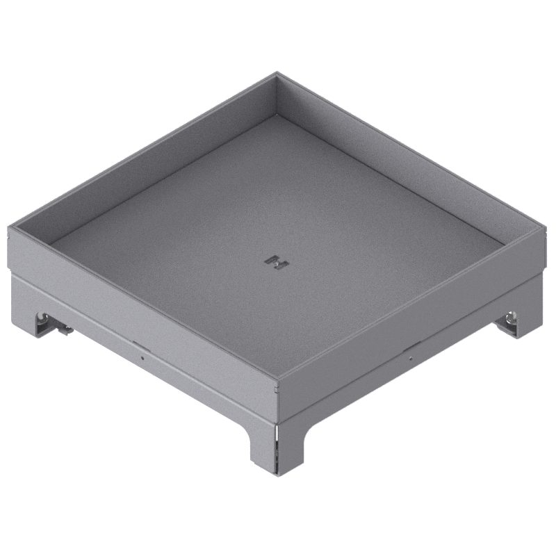 [UBD 264 305] Unterflur-Bodendose UBD 260 aus Chromstahl inkl. Blinddeckel mit Kante und 30mm Vertiefung