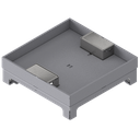 [UBD 264 303] Boîte de sol UBD 260 en acier inoxydable, inclus couvercle avec bord, fermé, évidement de 30mm et 2 sorties de cordon