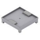 [UBD 260 257] Boîte de sol UBD 260 en acier inoxydable couvercle avec bord, fermé, évidement de 15mm et 2 sorties de cordon inclus