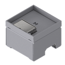 [UBD 132 161] Boîte de sol pour charges lourdes UBD 130 en acier inoxydable, couvercle avec bord, fermé, et plaque de renforcement de 4 mm avec évidement de 16 mm et 1 sortie de cordon inclus