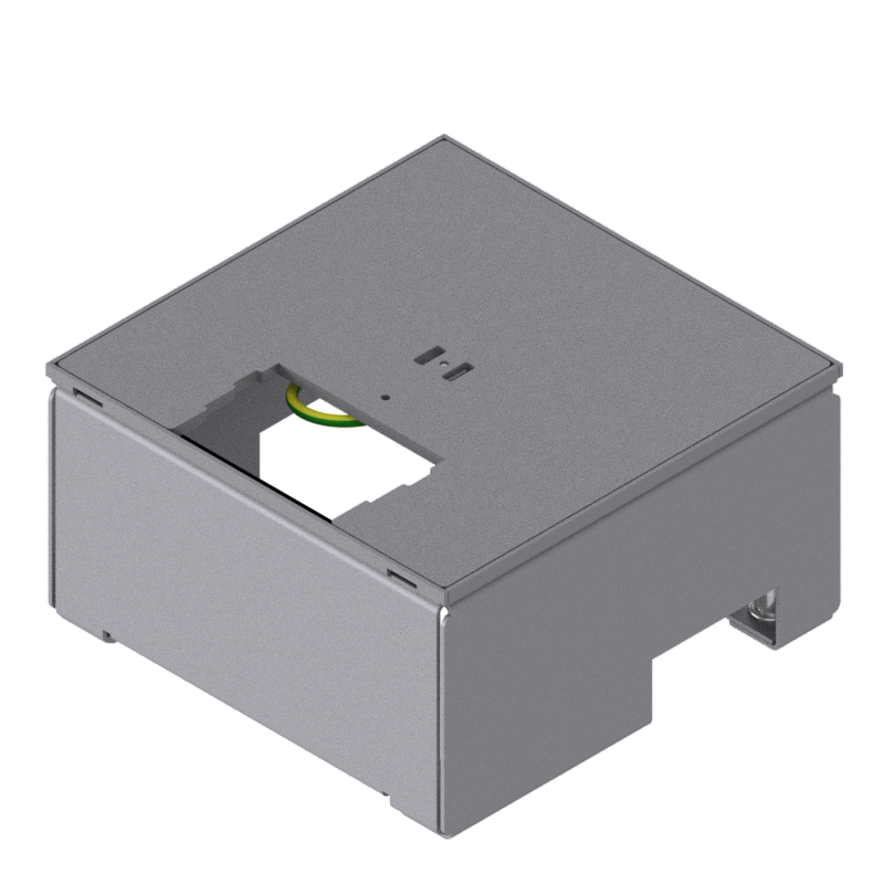 [UBD 162 001] Boîte de sol UBD 160 avec couvercle en 4mm AGS, sans bord (de protection), avec découpe