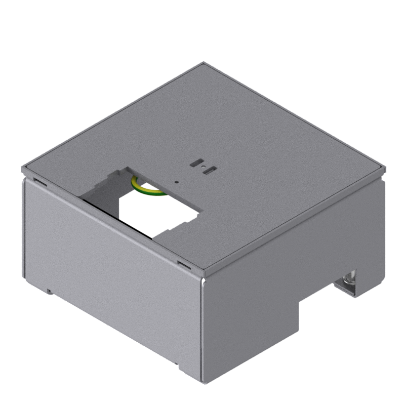 [UBD 162 001] Unterflur-Bodendose UBD 160 aus Chromstahl inkl. belegtem Deckel aus 4mm SVZ, ohne Schutzkante, mit Ausschnitt