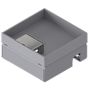 Unterflur-Bodendose UBD 160 small aus Chromstahl inkl. Deckel mit Kante, geschlossen, 30mm Vertiefung und 1 Schnurauslass