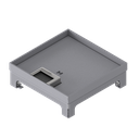 [UBD 217 162] Schwerlast-Unterflur-Bodendose UBD 210 small aus Chromstahl inkl. Deckel mit 4mm Verstärkungsplatte, 16mm Vertiefung und 1 Bürstenauslass