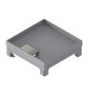 [UBD 217 201] Unterflur-Bodendose UBD 210 small aus Chromstahl inkl. Deckel mit Kante, 20mm Vertiefung und 1 Schnurauslass