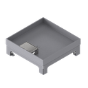 [UBD 217 251] Unterflur-Bodendose UBD 210 small aus Chromstahl inkl. Deckel mit Kante, 25mm Vertiefung und 1 Schnurauslass
