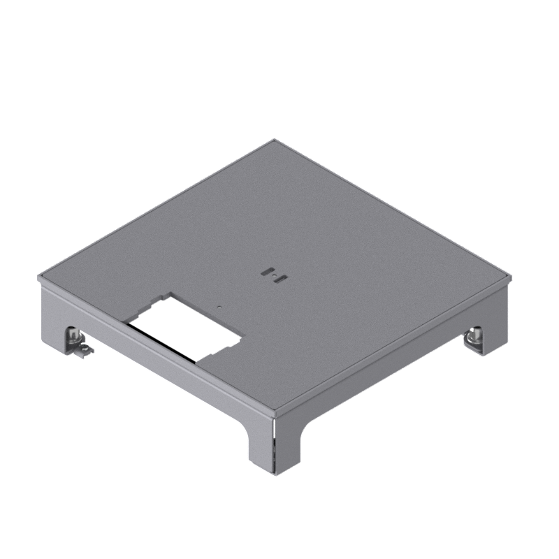[UBD 217 001] Boîte de sol UBD 210 small en acier inoxydable,sans bord (de protection),  couvercle avec découpe en 4mm AGS