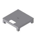 [UBD 217 001] Boîte de sol UBD 210 small en acier inoxydable avec couvercle en 4mm AGS, sans bord (de protection), avec découpe