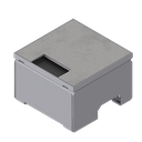 [UBD 132 163] Schwerlast Unterflur-Bodendose UBD 130 aus Chromstahl inkl. belegtem Deckel, 4mm Verstärkungsplatte und 1 Bürstenauslass