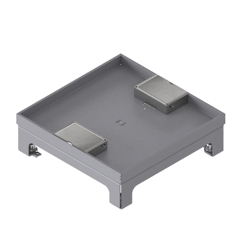 [UBD 215 210] Boîte de sol UBD 210 avec couvercle à bord, évidement de 15mm et 2 sorties de cordon inclus