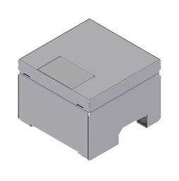 [UBD 130 127] Unterflur-Bodendose UBD 130 aus Chromstahl inkl. belegtem Deckel aus Chromstahl, geschliffen, und 1 Schnurauslass