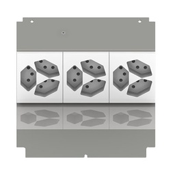 [UBD 210 222] Steckdoseneinsatz für 6 FLF inkl. 3x 3xT13, weiss