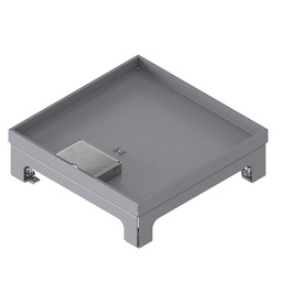 [UBD 215 205] Unterflur-Bodendose UBD 210 small aus Chromstahl inkl. Deckel mit Kante, 15mm Vertiefung und 1 Schnurauslass