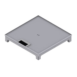 [UBD 322 316] Unterflur-Bodendose UBD 320 aus Chromstahl inkl. Deckel, flach (SVZ),  5mm Vertiefung und 1 Bürstenauslass