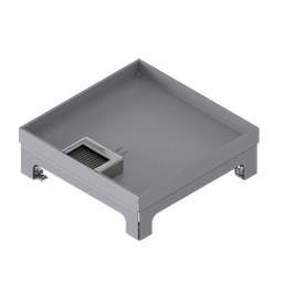 [UBD 217 202] Unterflur-Bodendose UBD 210 small aus Chromstahl inkl. Deckel mit Kante, 20mm Vertiefung und 1 Bürstenauslass