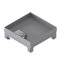 [UBD 217 251] Unterflur-Bodendose UBD 210 small aus Chromstahl inkl. Deckel mit Kante, 25mm Vertiefung und 1 Schnurauslass